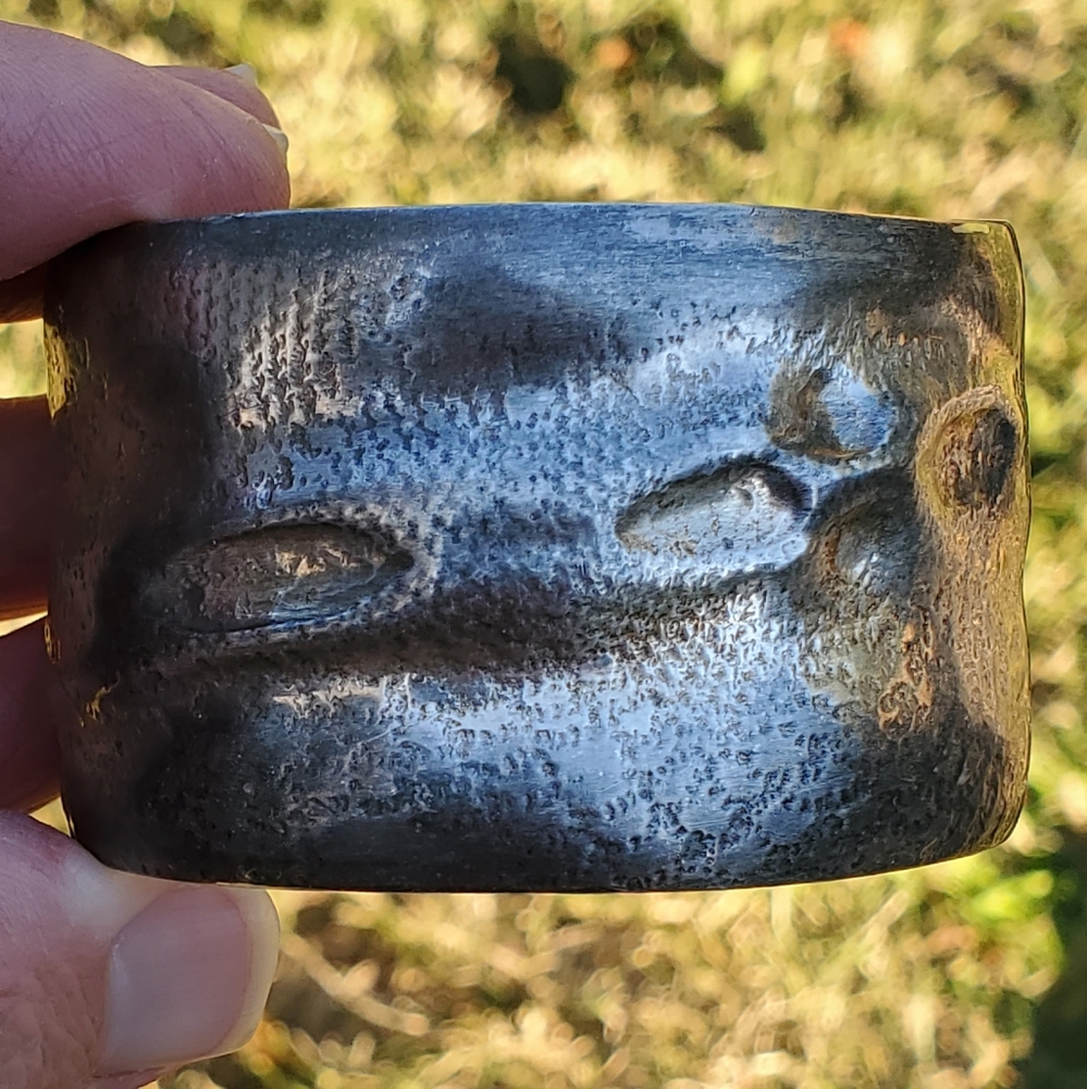 Rare Sylvia Youell Native American Style Sterling Snake Skin Textured Cuff